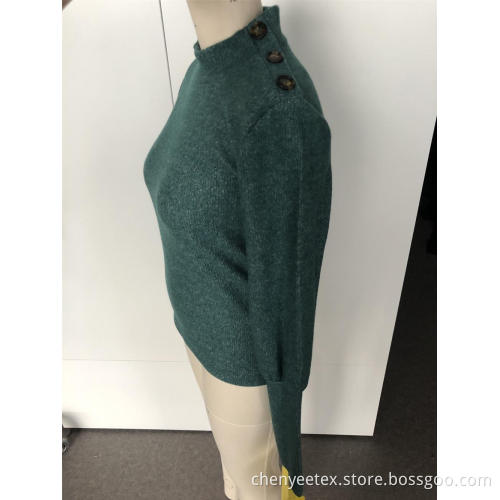 Semi - turtleneck sweater with long sleeves
